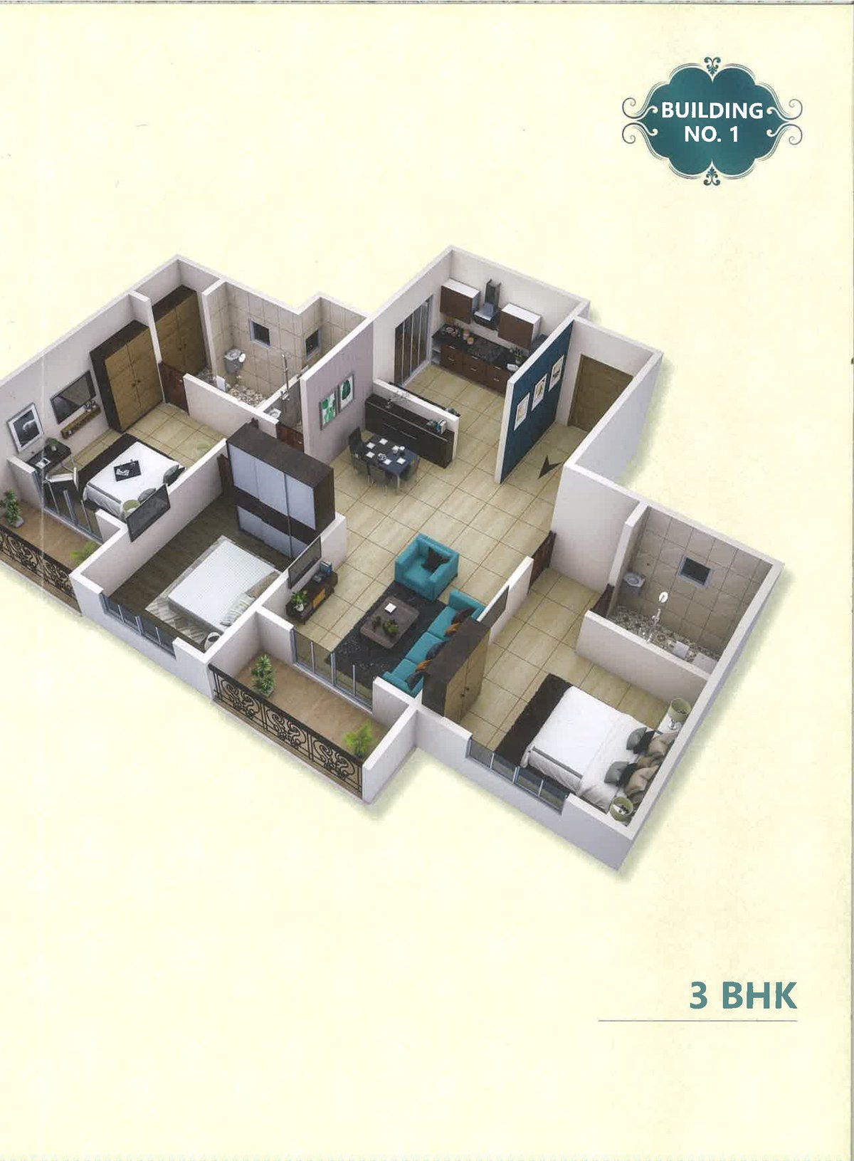 3 BHK Floor Plan
