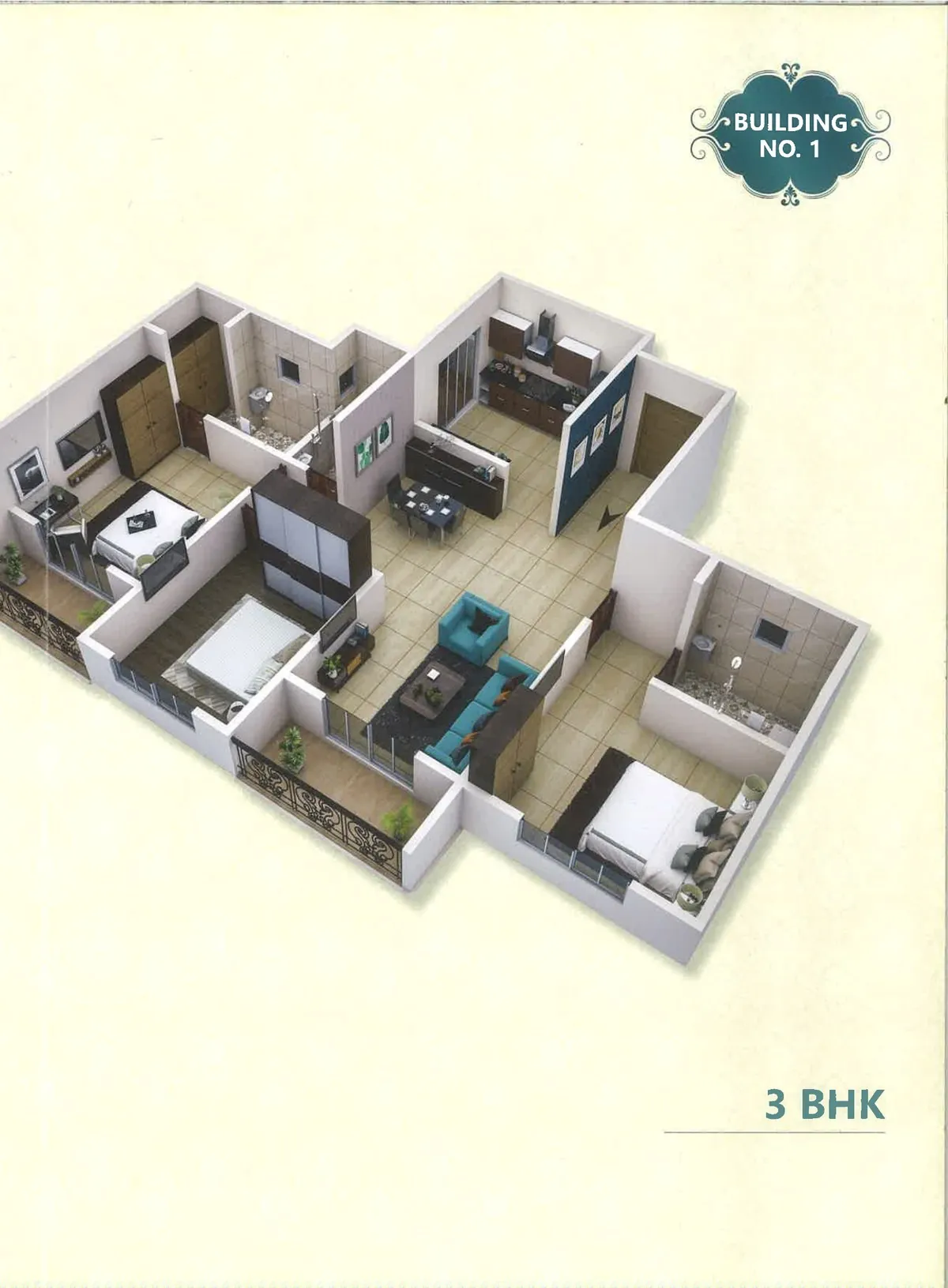 3 BHK Floor Plan